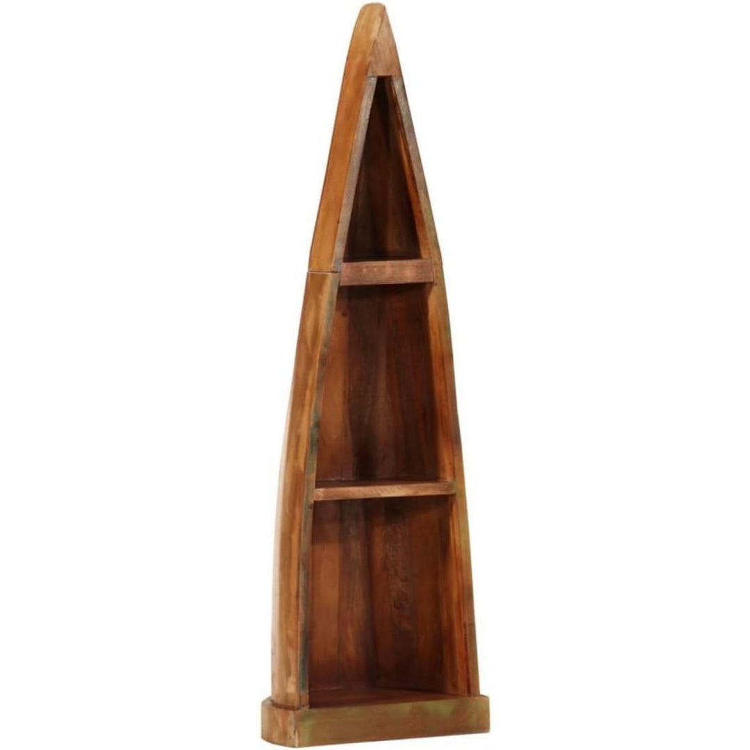 Colonne de rangement marron dote de 3 etageres