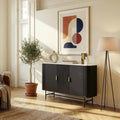 Beige en acier buffet design moderne 110 x 40 x 77 cm
