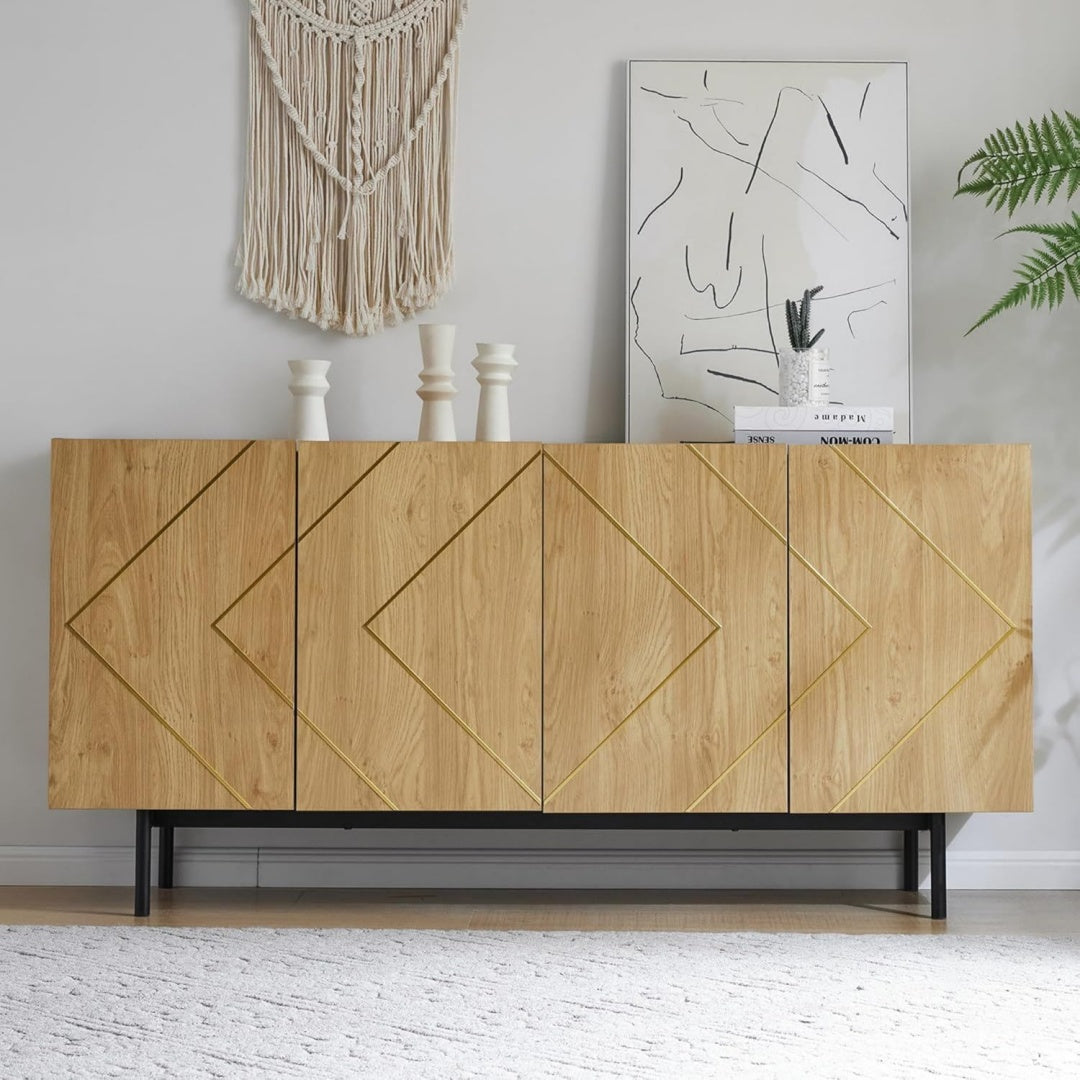 Commode large 160 x 78 cm en bois gris