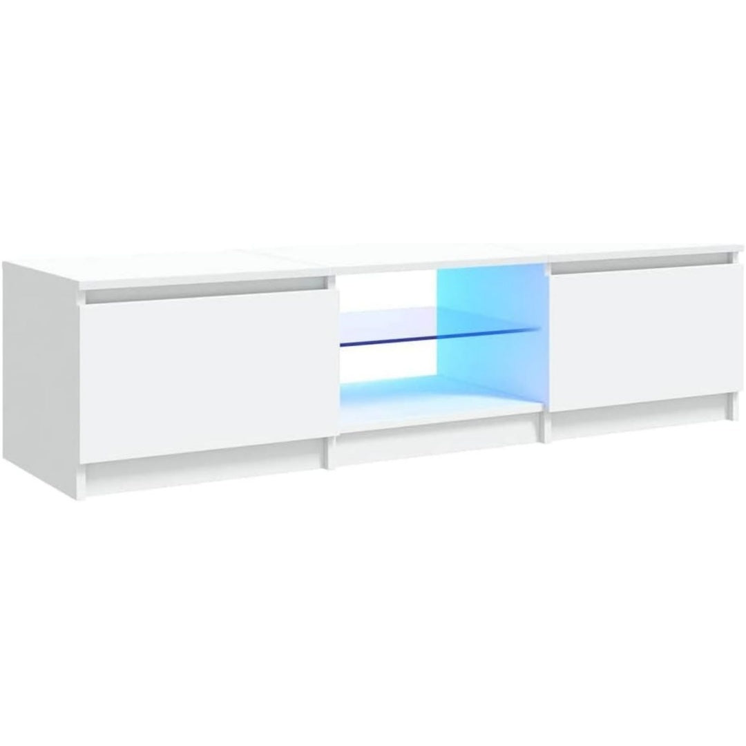 Meuble TV gris clair pour chambre 140 x 40 x 36 cm