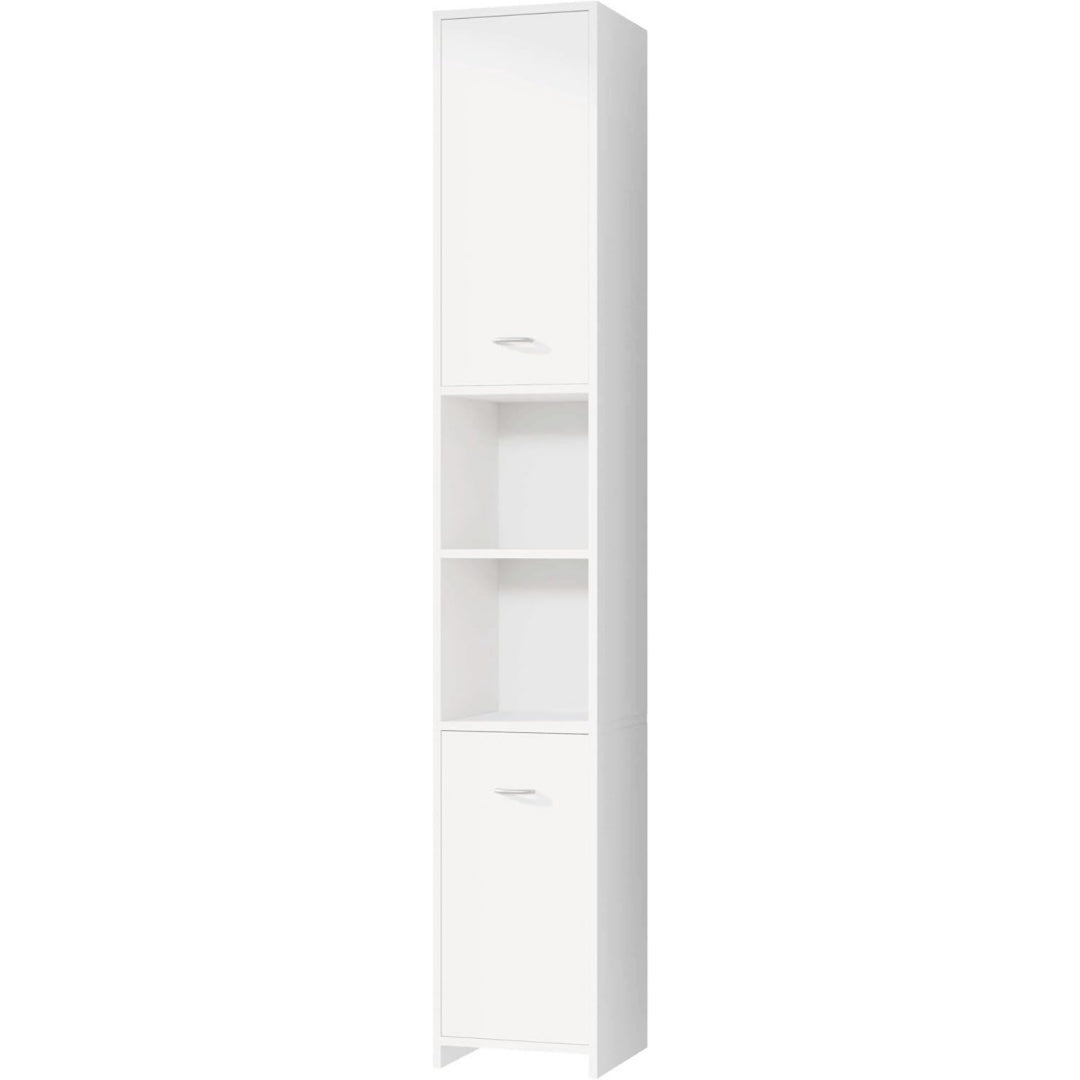 Meuble colonne, gris clair, contemporain (180 x 30 x 30 cm)