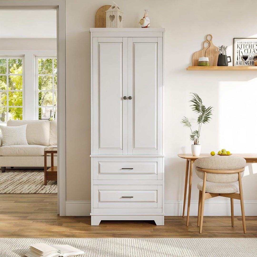 Intemporel, placard gris clair en bois 2 portes