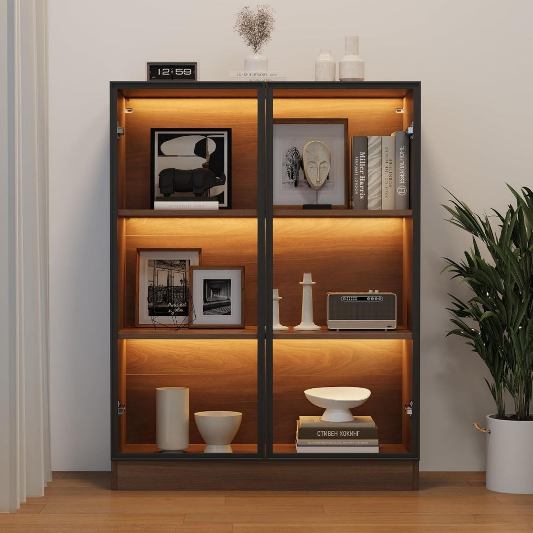 Bibliotheque marron, contemporain, rangement pour chambre