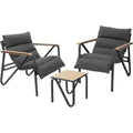 Magnifique ensemble salle a manger gris fonce design moderne en verre