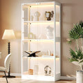 Armoire vitree beige verre 80 cm, rangement style scandinave