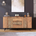 Commode marron 140 x 35 x 70 cm 2 portes et 3 tiroirs