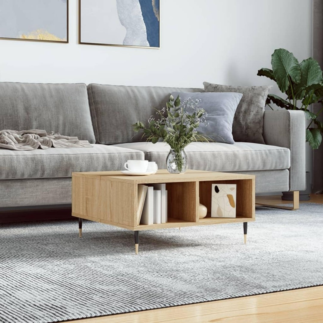 Table basse gris clair 60 x 60 x 30 cm gain de place
