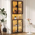 Vitrine gris clair verre 62 cm, rangement esprit fermier