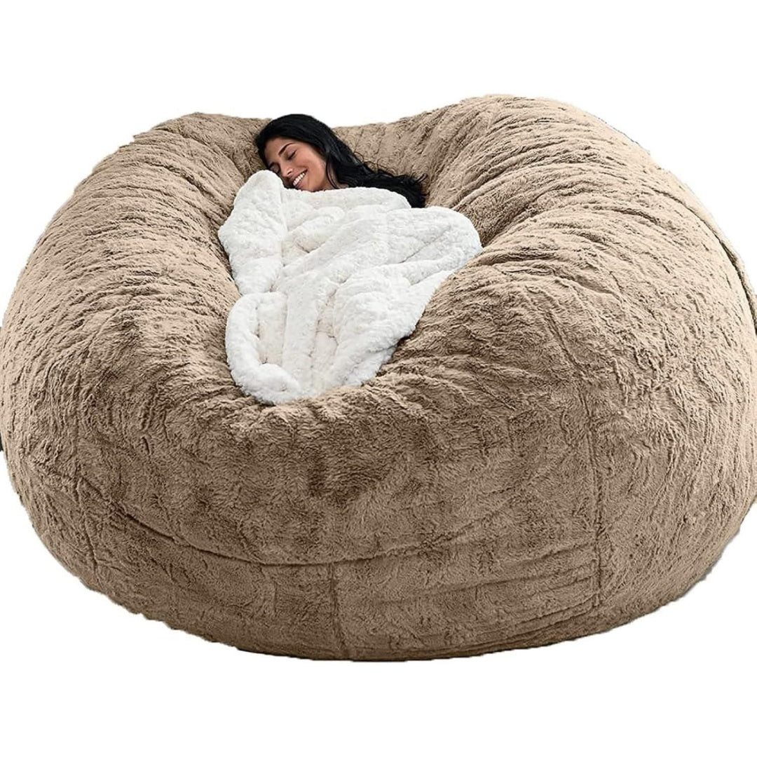 Pouf de rangement vintage marron