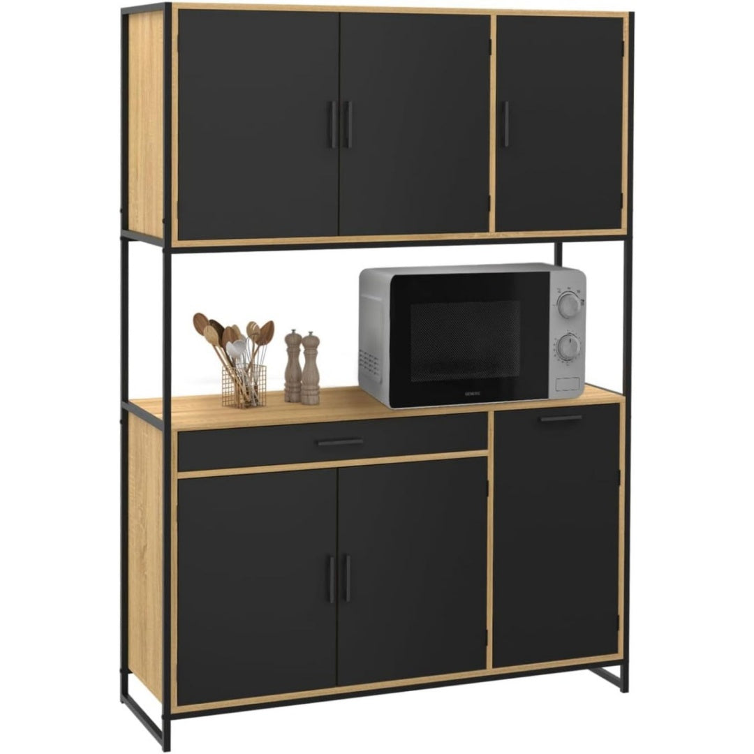 Buffet industriel en metal et verre pratique