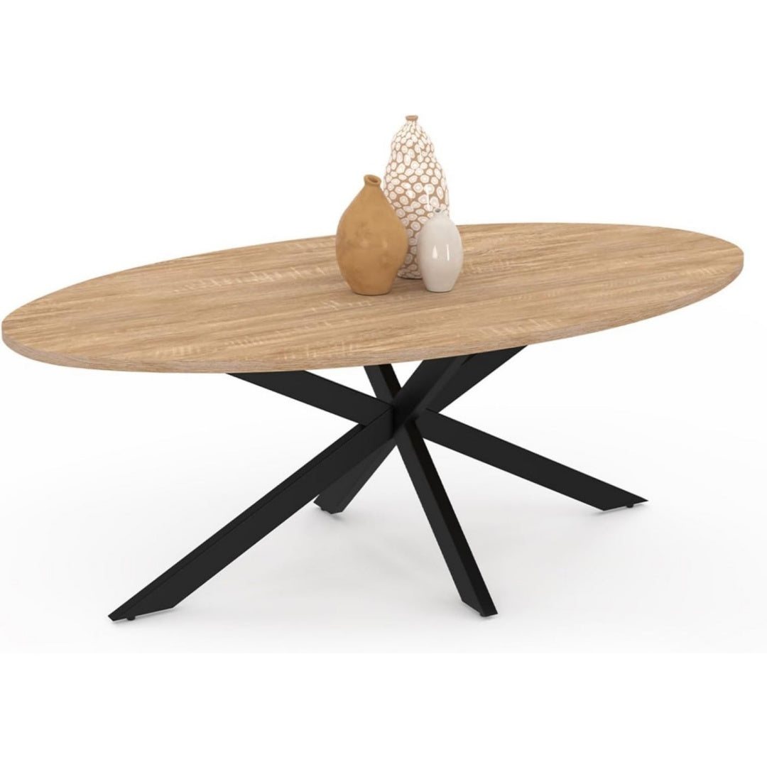 Table de salon beige structure metallique, 110 x 60 x 40, 5