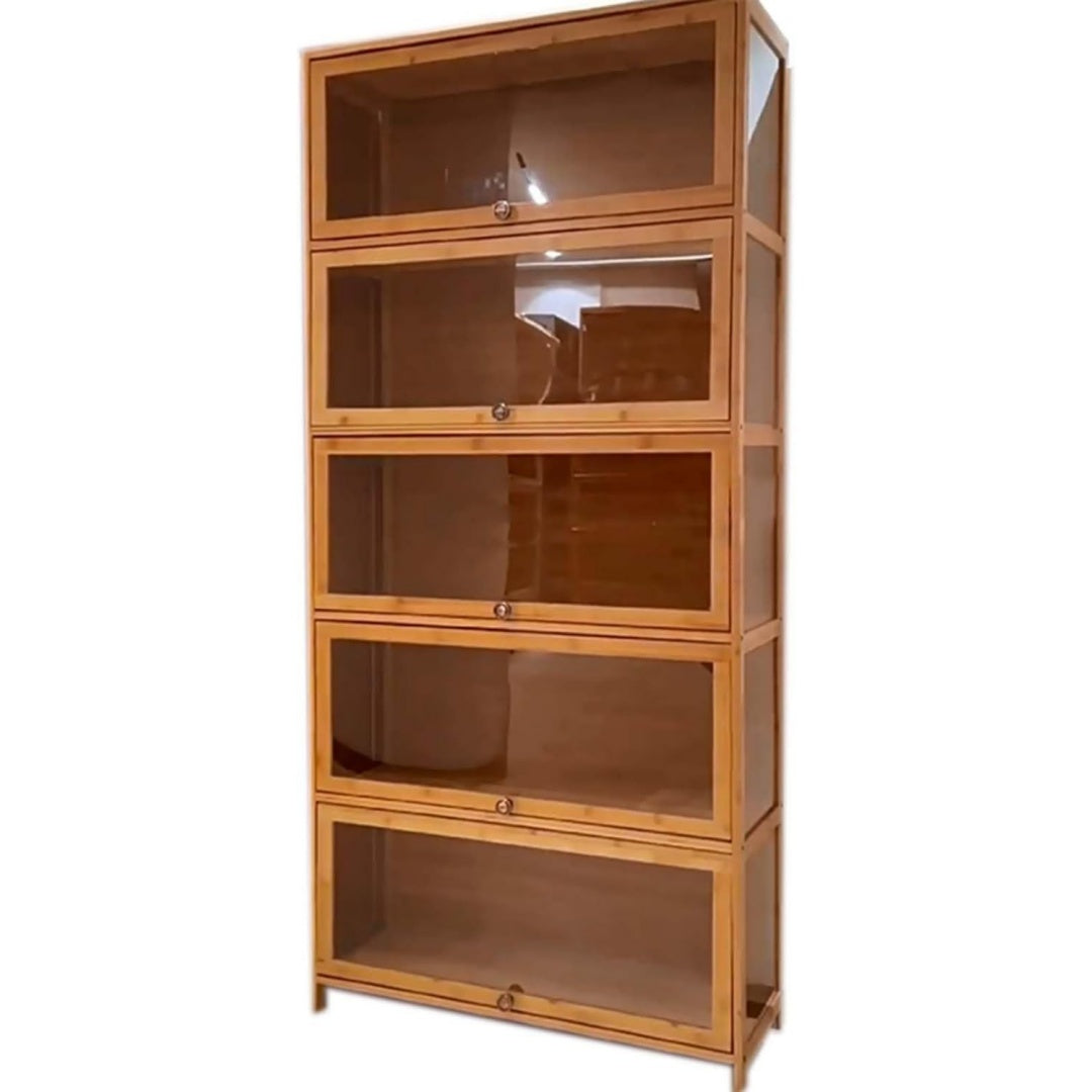 Multi usages, vitrine marron en bois