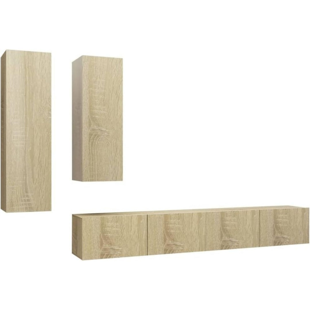 Ensemble de meubles beige en bois d'ingenierie design moderne