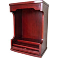 Armoire de rangement bordeaux en bois, portes tiroirs