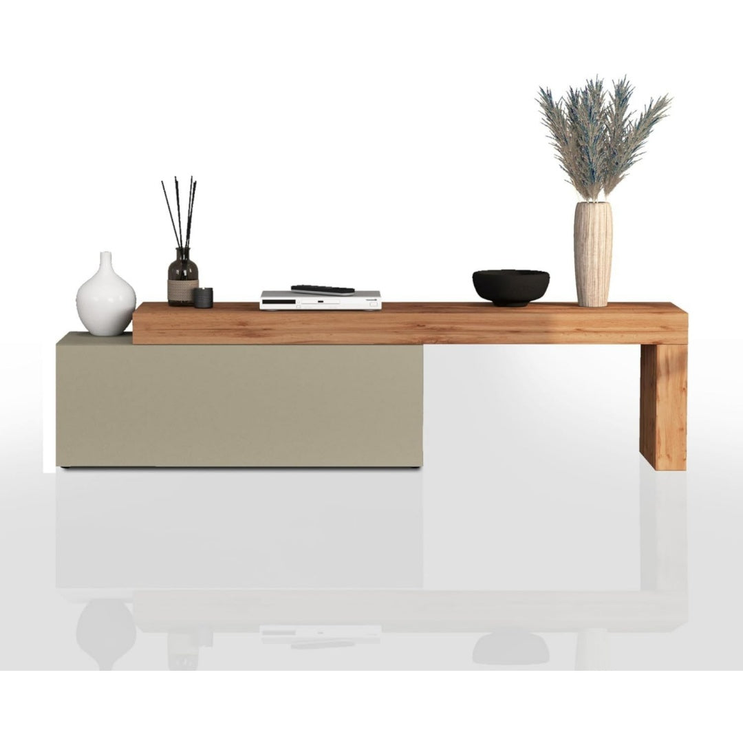 Original, meuble de television gris clair en bois 1 porte