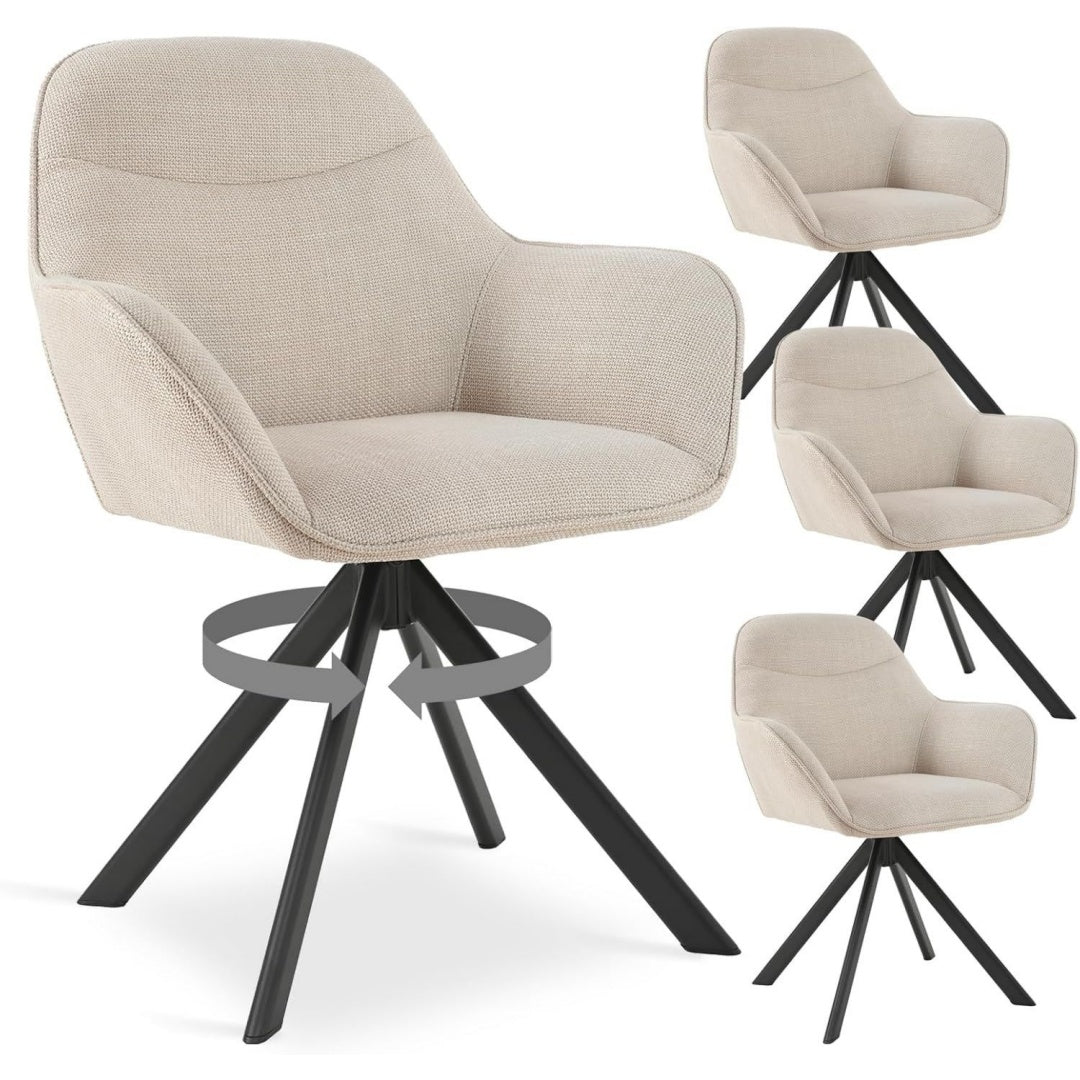 Finition moderne, chaise rembourree beige en metal 59 x 63 x 81 cm