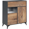 Buffet marron compact grand espace de rangement 40 x 100 x 113.5 cm