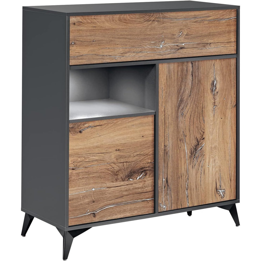 Buffet marron compact grand espace de rangement 40 x 100 x 113.5 cm